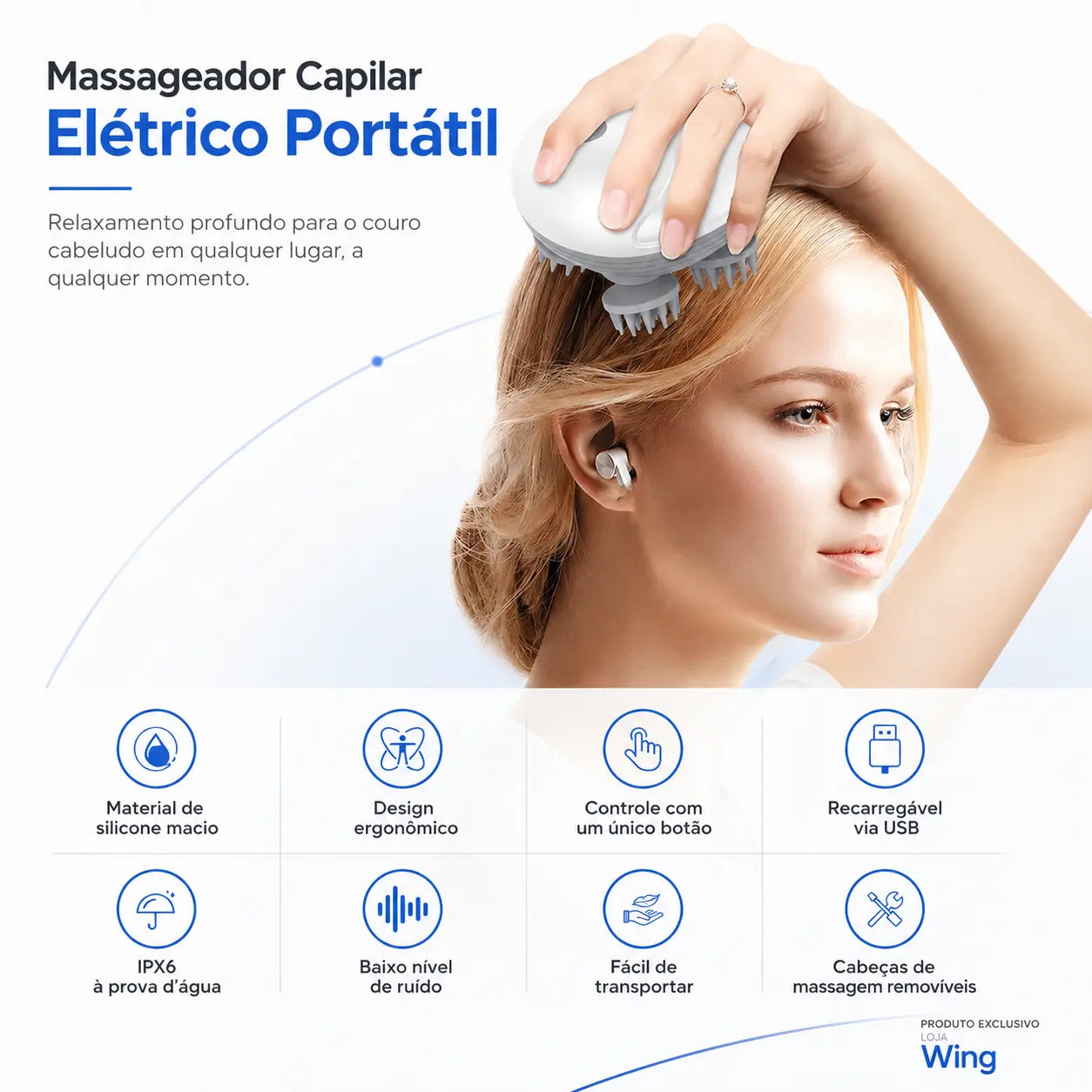 HeadWave™ – O Massageador Capilar Elétrico