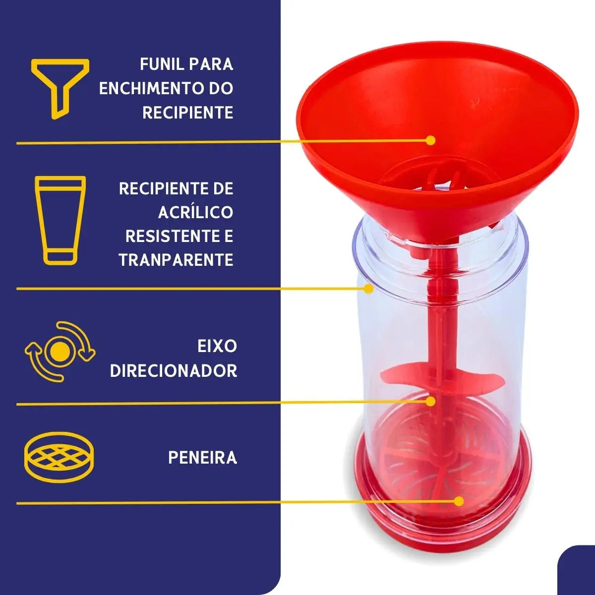 TapiocaFácil™ - Tapioqueira Inteligente - Peneira e Armazena