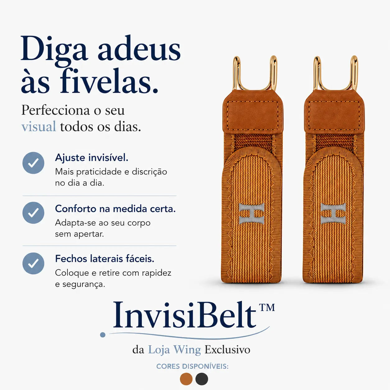 InvisiBelt™ - Cinto Elástico com Gancho Metálico Invisível