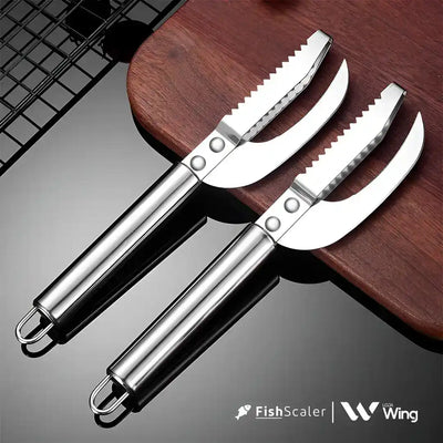 FishScaler - Cuchillo para limpiar pescado 3 en 1 de acero inoxidable