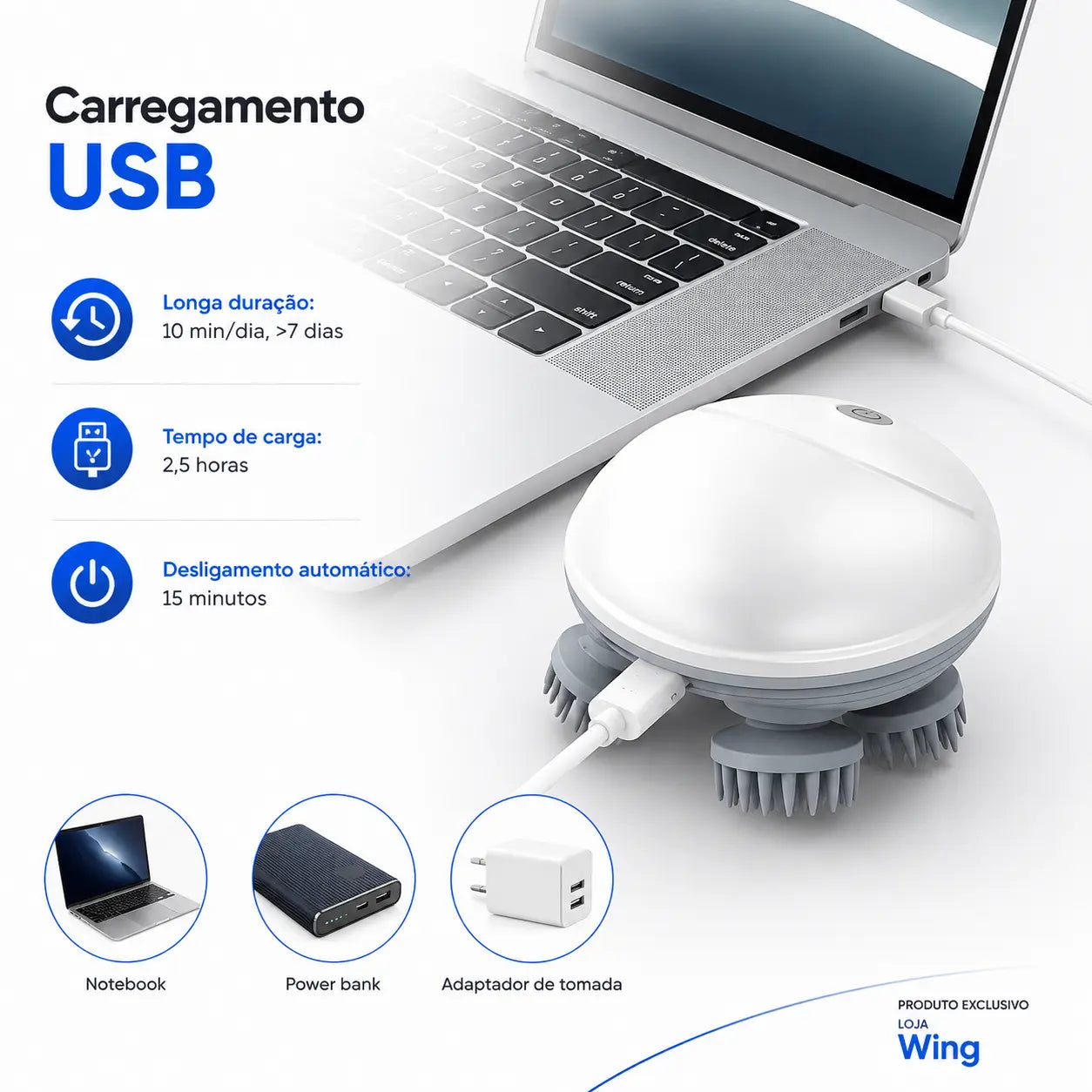 HeadWave™ – O Massageador Capilar Elétrico