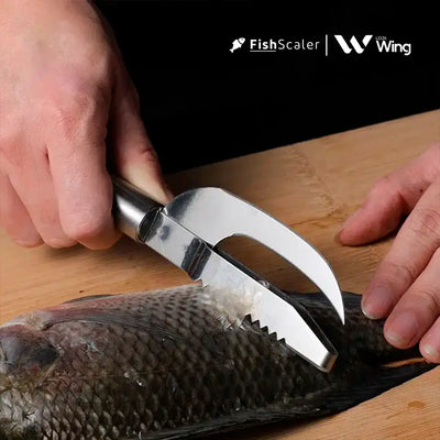 FishScaler - Cuchillo para limpiar pescado 3 en 1 de acero inoxidable