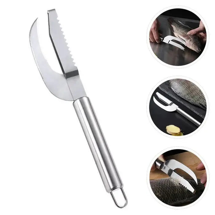 FishScaler - Faca Inoxidável 3 em 1 para Limpeza de Peixe