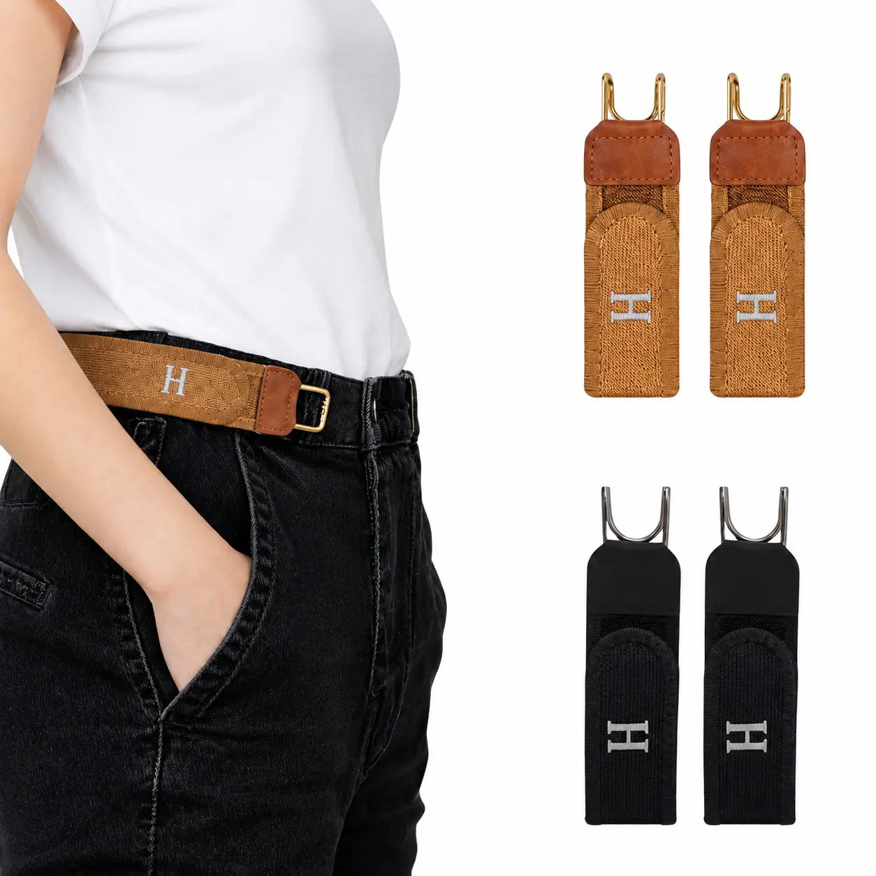 InvisiBelt™ - Cinto Elástico com Gancho Metálico Invisível