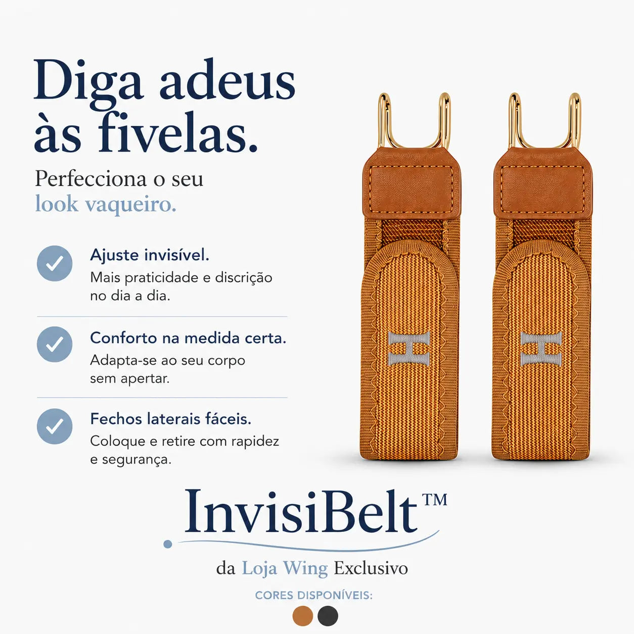 InvisiBelt™ - Cinto Elástico com Gancho Metálico Invisível