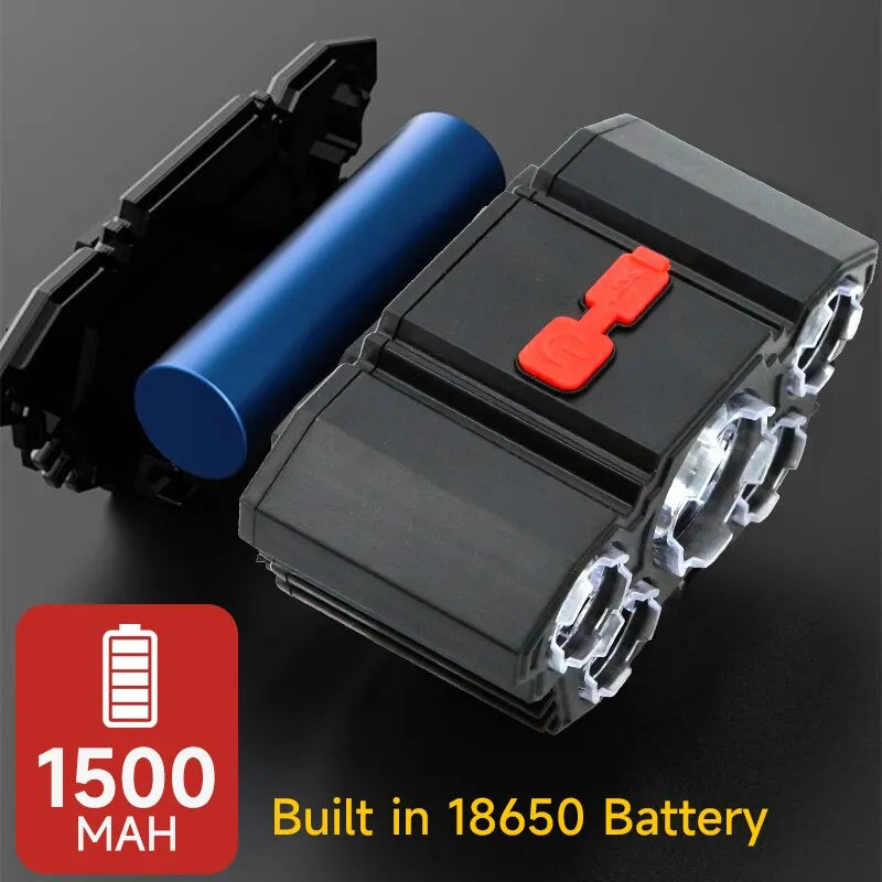 UltraLight - Lanterna Para Acampamento e Pesca Com 5 LEDS Recarregável Com Bateria Embutida.