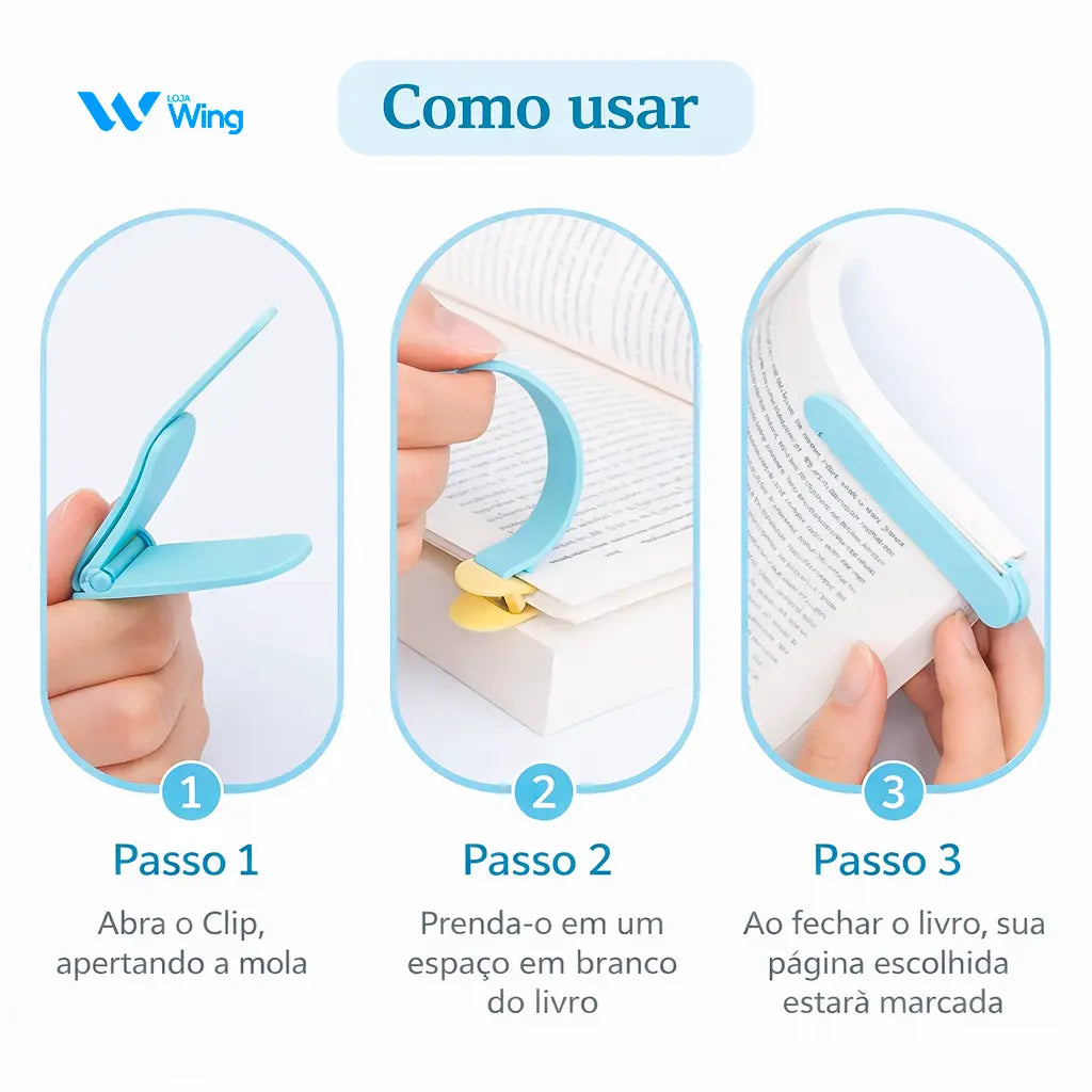 BookMark™ – Marcador de Página Inteligente (Kit com 3 unidades)