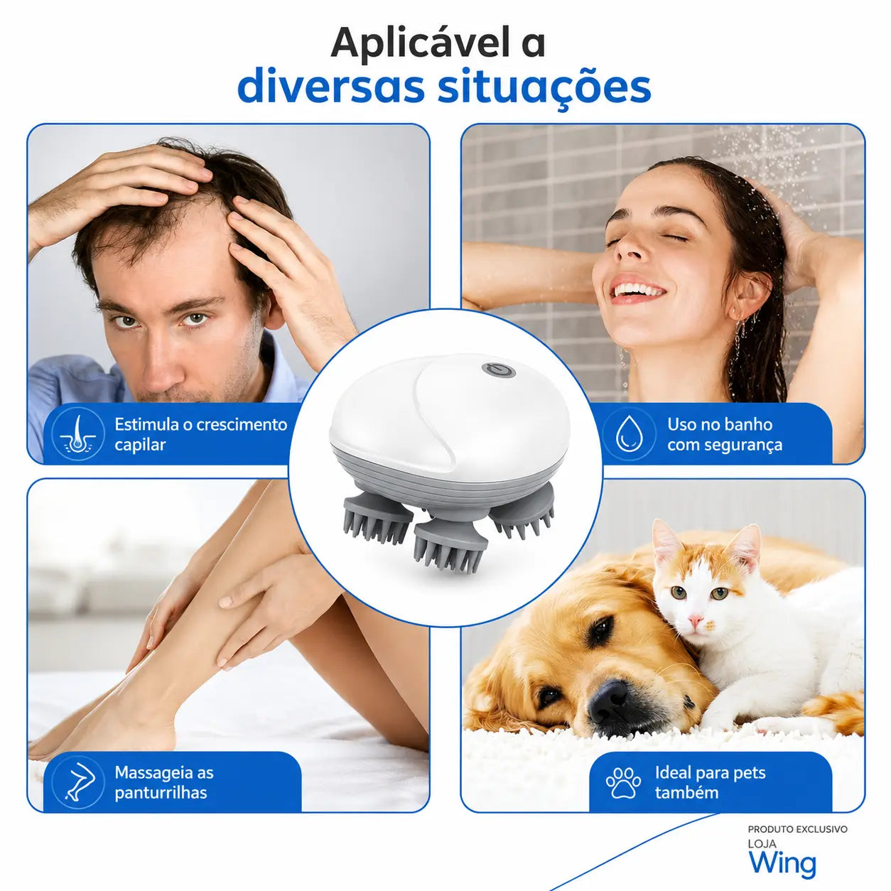 HeadWave™ – O Massageador Capilar Elétrico