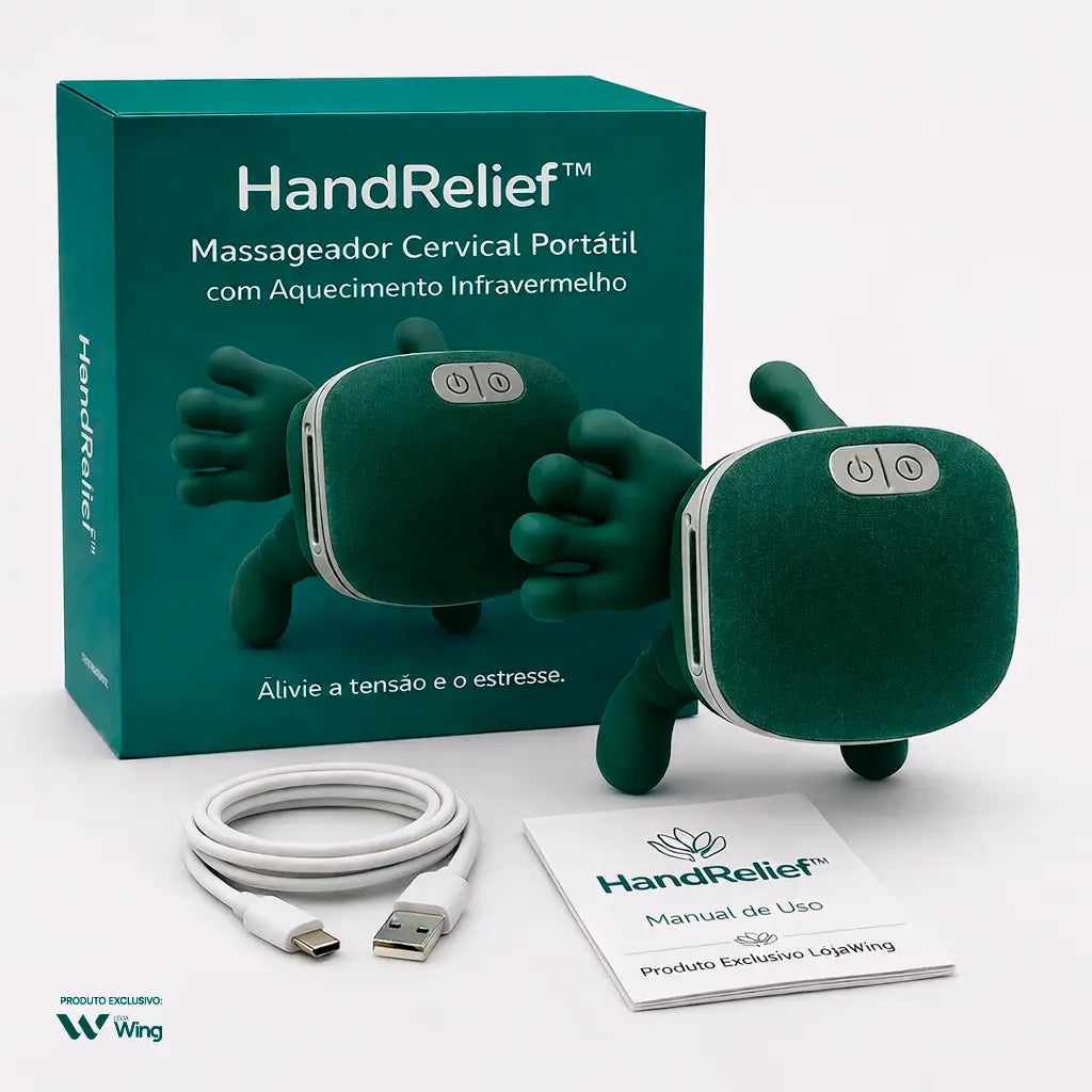 HandRelief™ – Massageador Cervical Portátil com Aquecimento Infravermelho